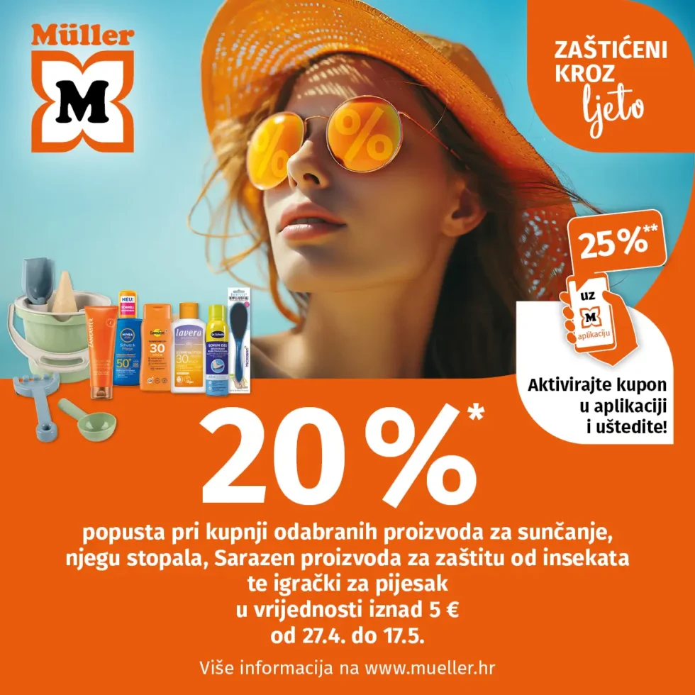 Müller – 20% na proizvode za sunčanje