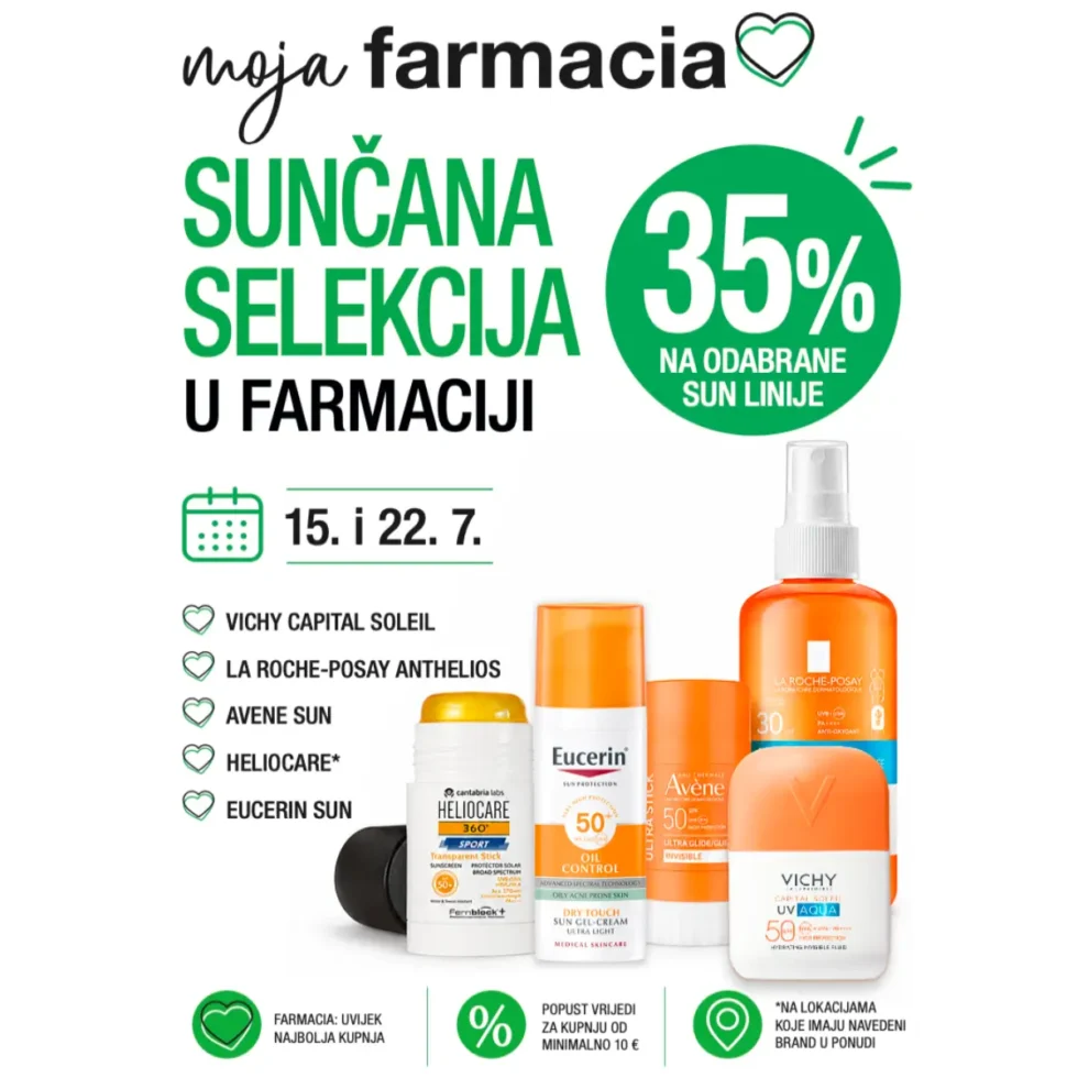 Sunčana selekcija u Farmaciji – 35 % popusta na odabrane SUN linije