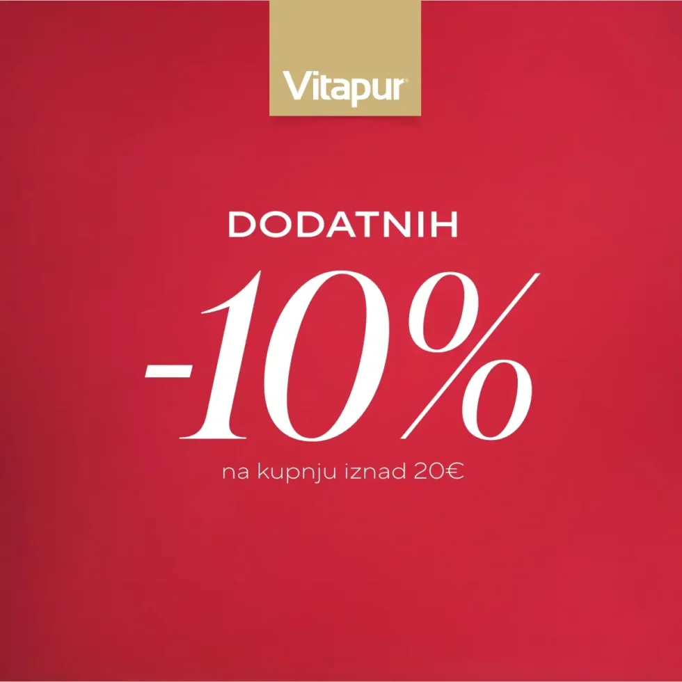 Dodatnih 10% na kupnju iznad 20€ u Vitapuru